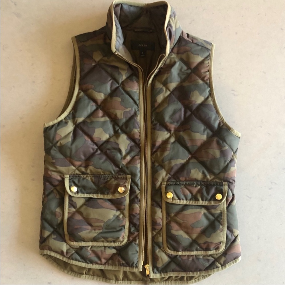 🧸 J.Crew | Camo Quilted Down Vest